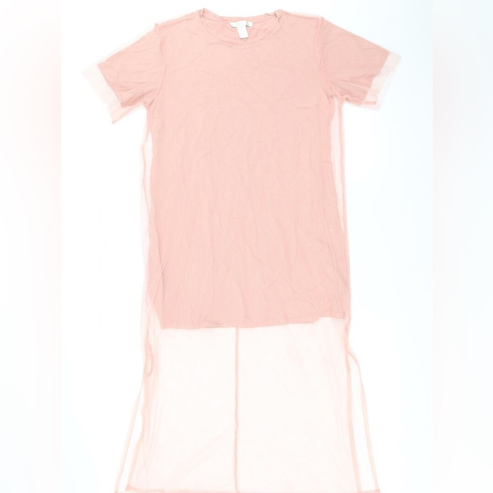 🩰 Forever 21 🩰 Pink Sheer Overlay T-Shirt Dress. Size S